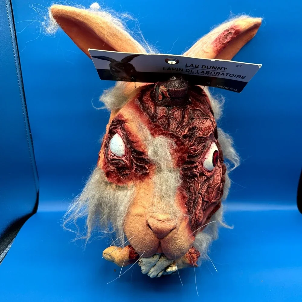 Lab Bunny Unisex Adult Red Tan Nightmare Makers Line Ghoulish Mask For Halloween